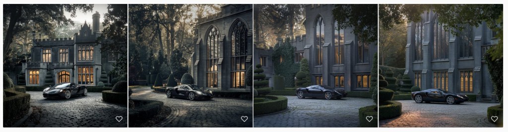 Ideogram house and car prompt image