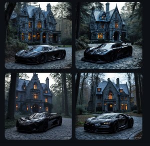 Kolor house and car prompt image