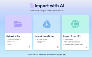 Import with AI screen