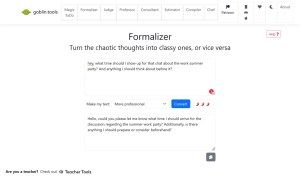 goblin tools formaliser in action