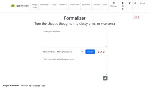 Goblin Tools Formaliser tool