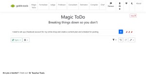 Goblin Tools Magic To Do List