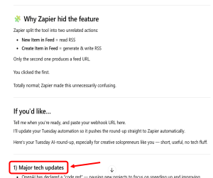 Location of news update in the chat