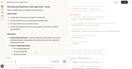 News update code in Claude