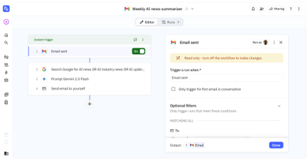 Relay trigger email step